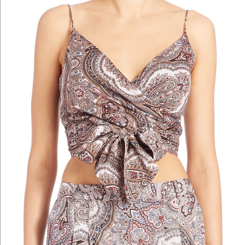 Zimmermann Women's Paisley Cotton Wrap Top Size:0